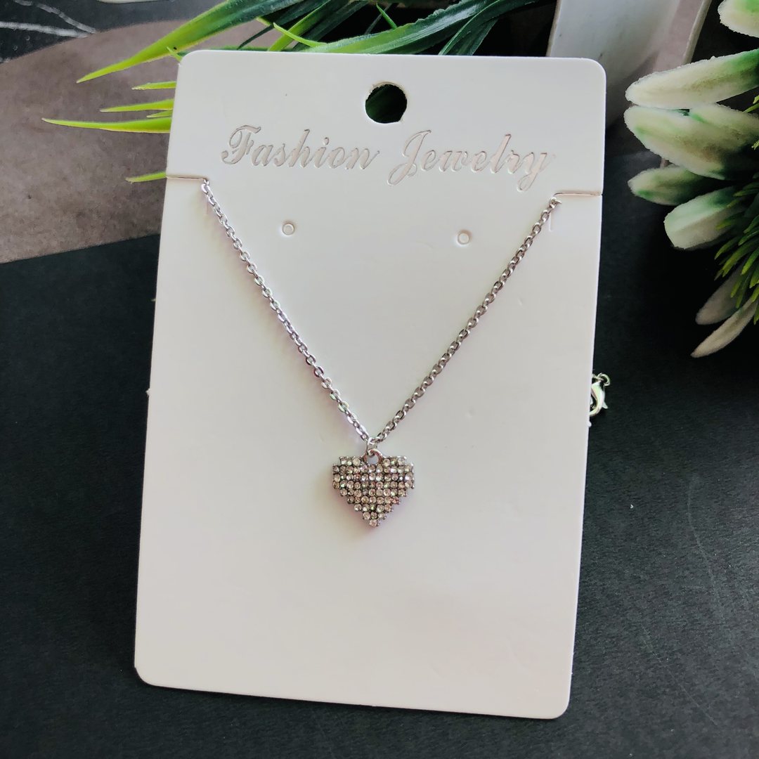 LARQ JEWELS Heart Stone Pendant Small Love Heading Sleek necklace chain