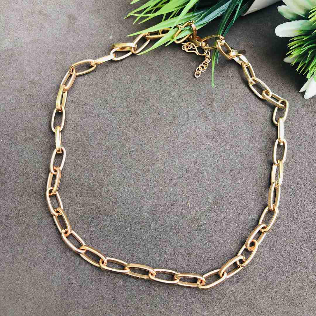 LARQ JEWELS Rose Gold-plated oval link chain necklace