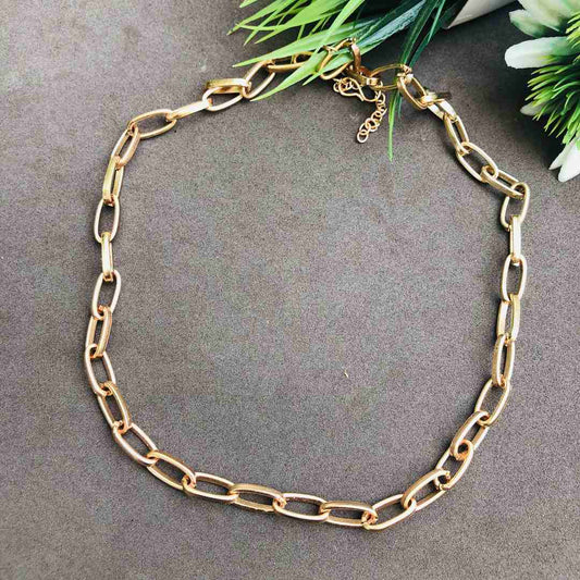 LARQ JEWELS Rose Gold-plated oval link chain necklace