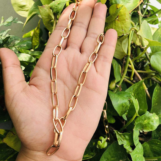 LARQ JEWELS Rose Gold-plated oval link chain necklace