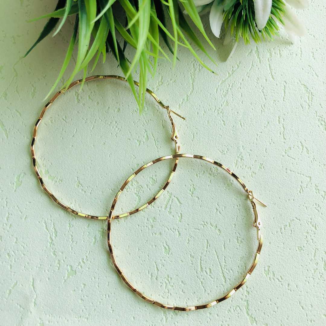 LARQ JEWELS Gold plated non precious western hoop earrings