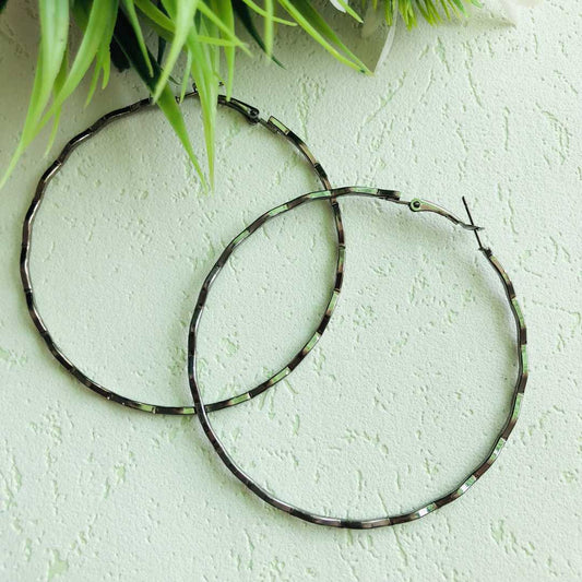 LARQ JEWELS Black plated non precious western hoop earrings