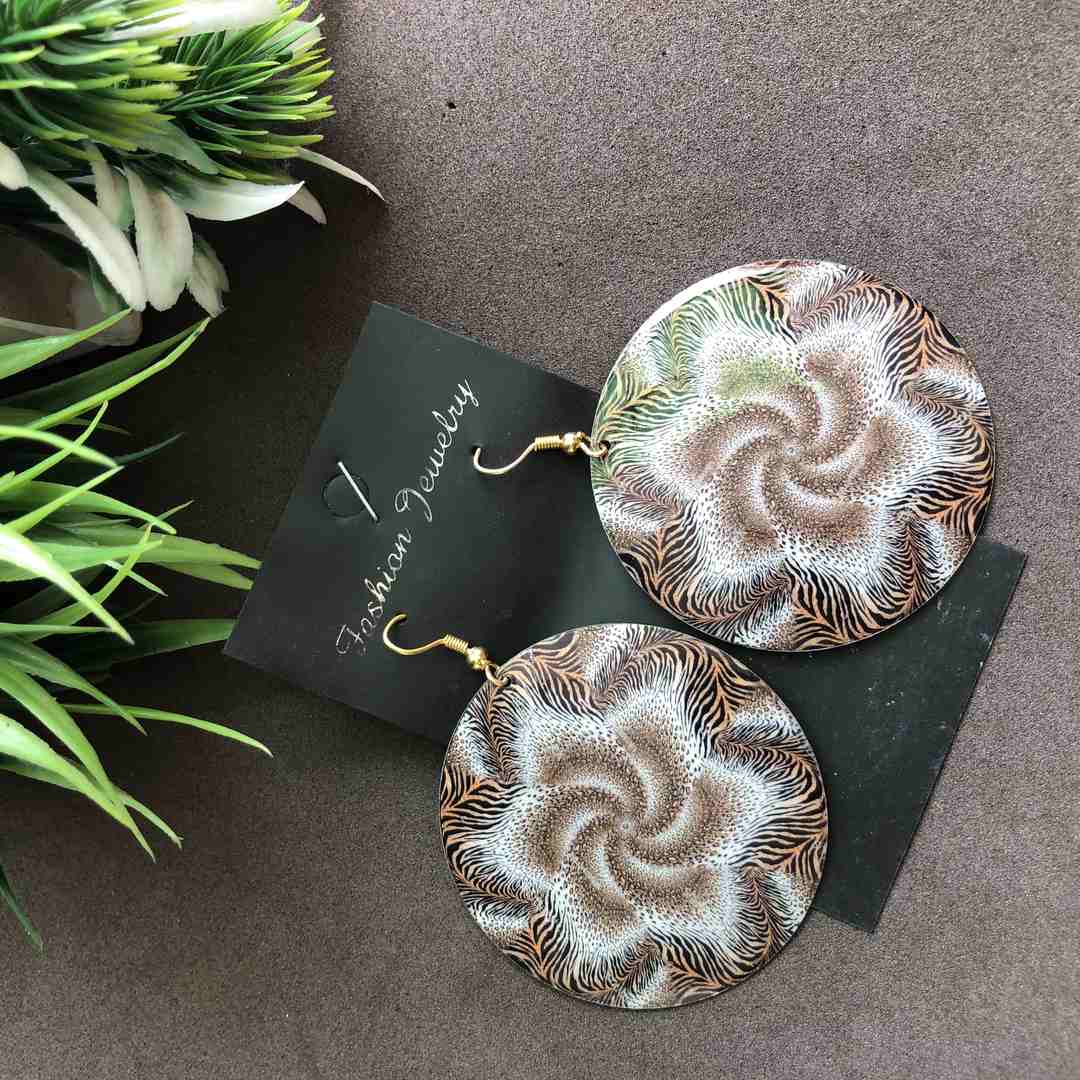 LARQ JEWELS Assorted leopard print Round metal stylish earring (any one)