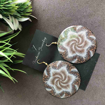 LARQ JEWELS Assorted leopard print Round metal stylish earring (any one)
