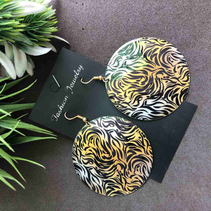 LARQ JEWELS Assorted leopard print Round metal stylish earring (any one)