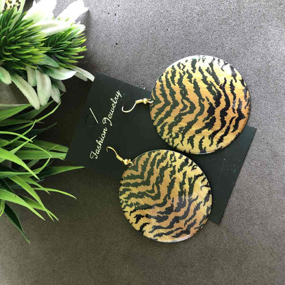 LARQ JEWELS Assorted leopard print Round metal stylish earring (any one)