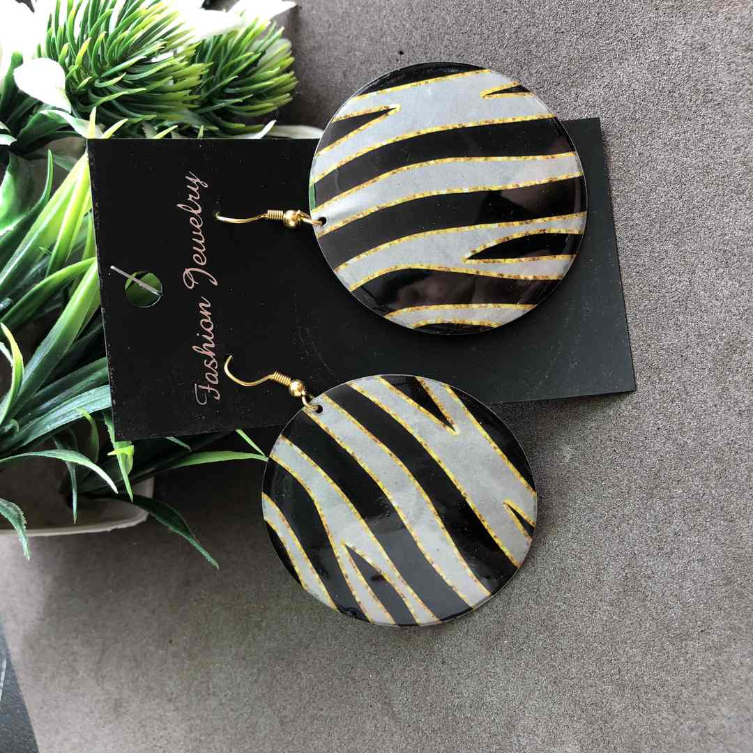 LARQ JEWELS Assorted leopard print Round metal stylish earring (any one)