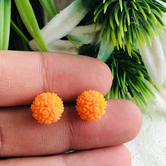 LARQ JEWELS Orange quirky small stud western earring