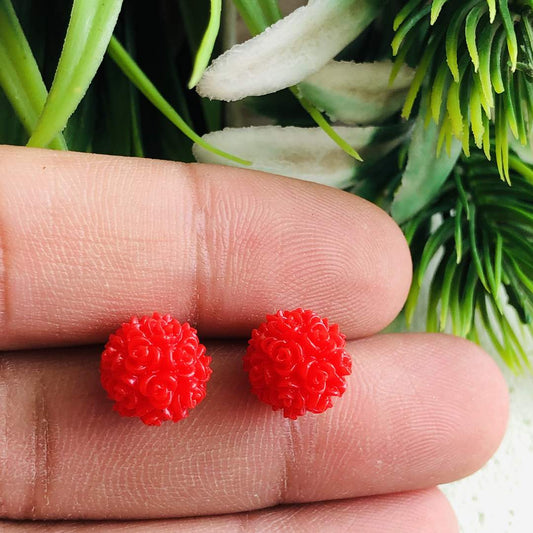 LARQ JEWELS Red quirky small stud western earring