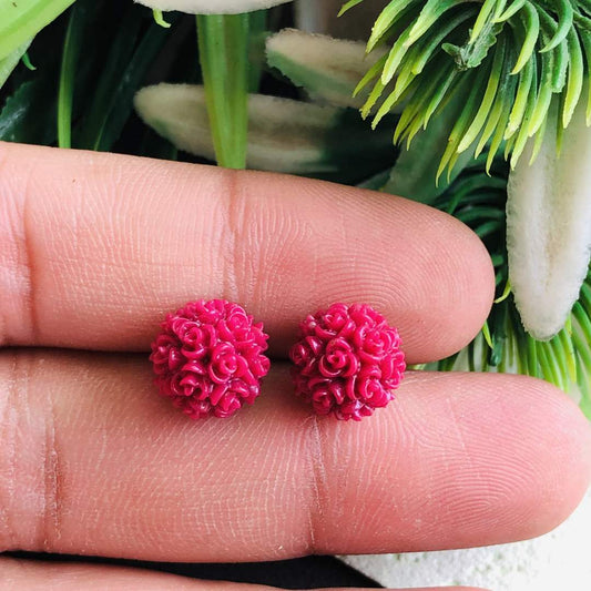 LARQ JEWELS Pink quirky small stud western earring