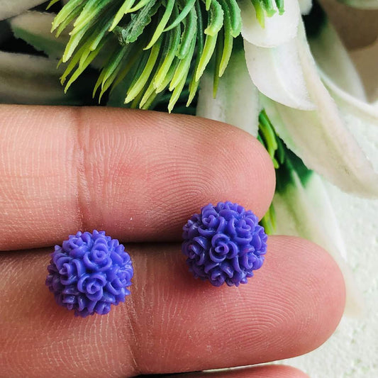 LARQ JEWELS Purple quirky small stud western earring