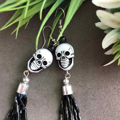 Halloween  Skull Skeleton Dangle Earrings