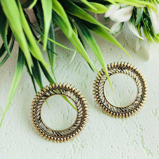 AFGHANI LIGHTWEIGHT SILVER CIRCULAR RING STUD