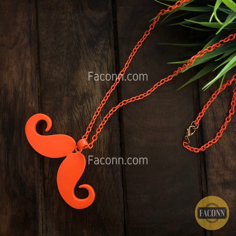 LARQ JEWELS Orange Bib Mustache Statement Chain