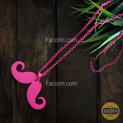 LARQ JEWELS Pink Bib Mustache Statement Chain