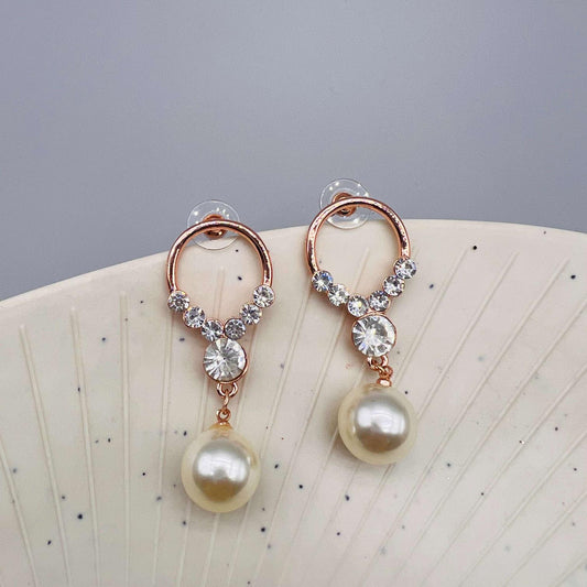 Luminous Pearl & Diamond Drop Earrings