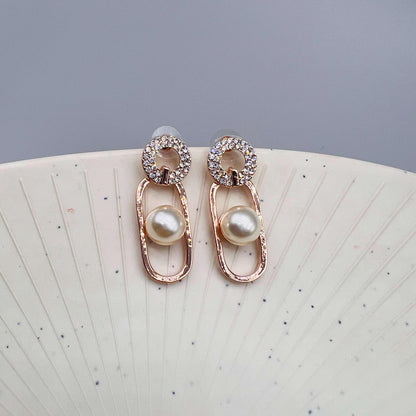 Luxe Pearlstone Rosegold Earrings