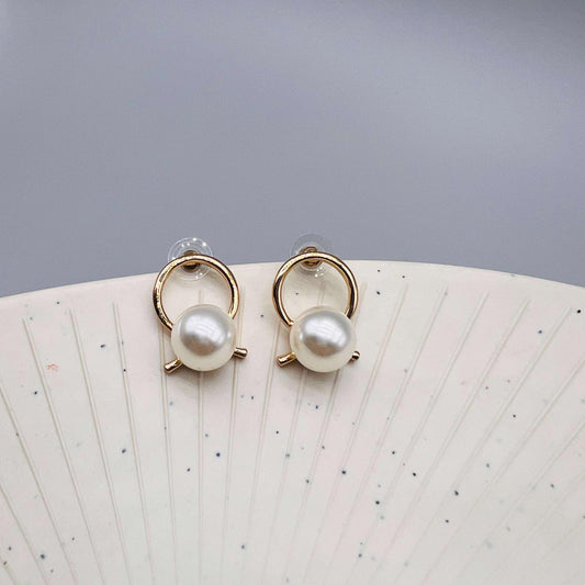 Pearl Elegance Golden Korean Earrings
