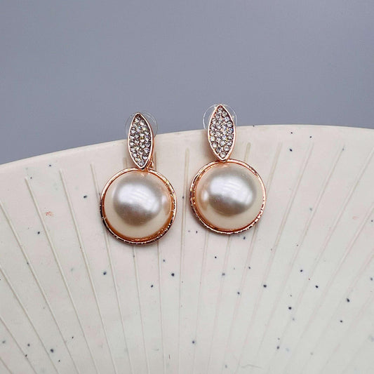 Rose Gold Starlight Pearl Earrings