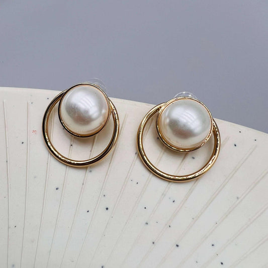 Baroque Pearl Drop Korean Earrings