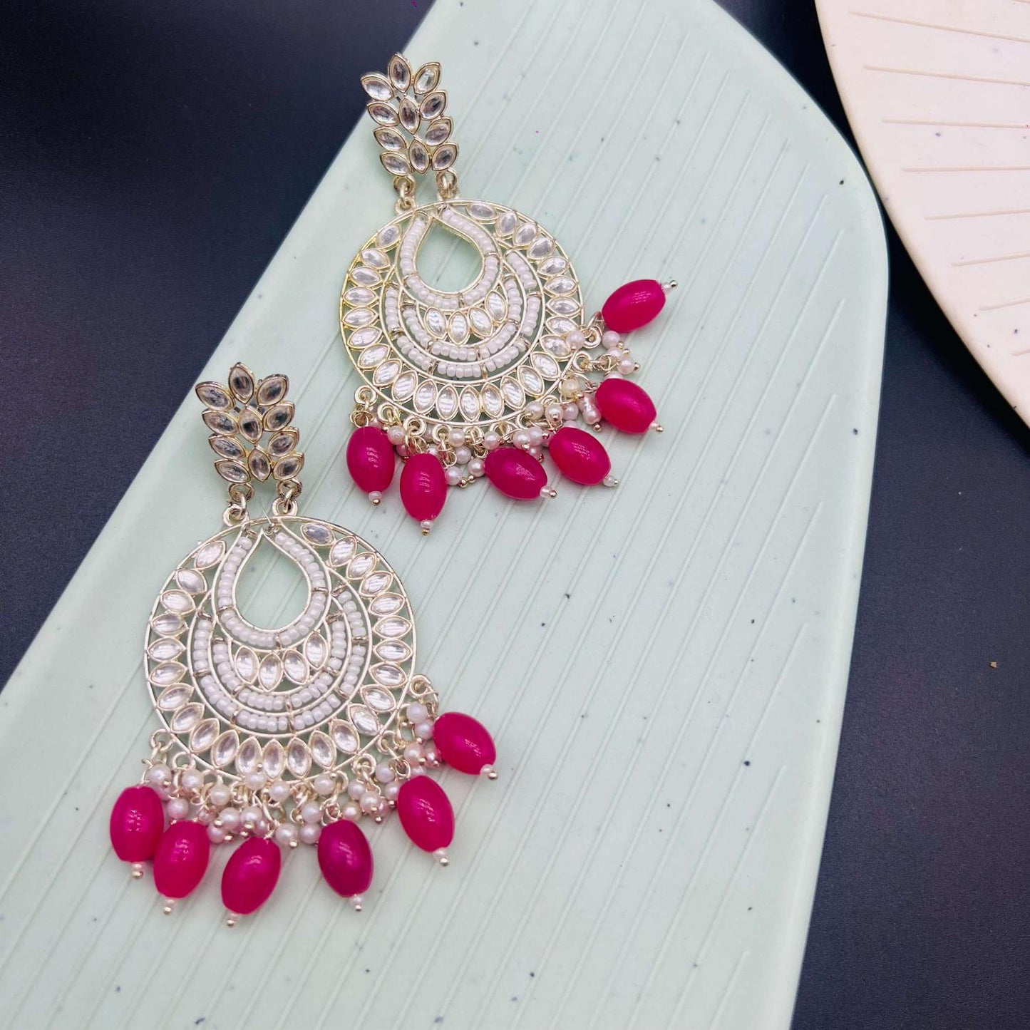 Artisan Kundan Fusion Ethnic Earrings Rani