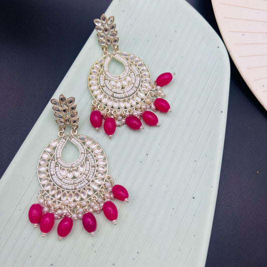 Artisan Kundan Fusion Ethnic Earrings Rani