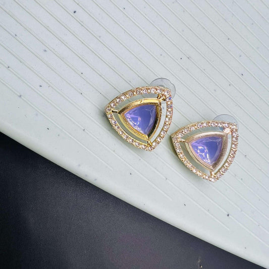 Crystal Halo Rhinestone Triangle Earrings