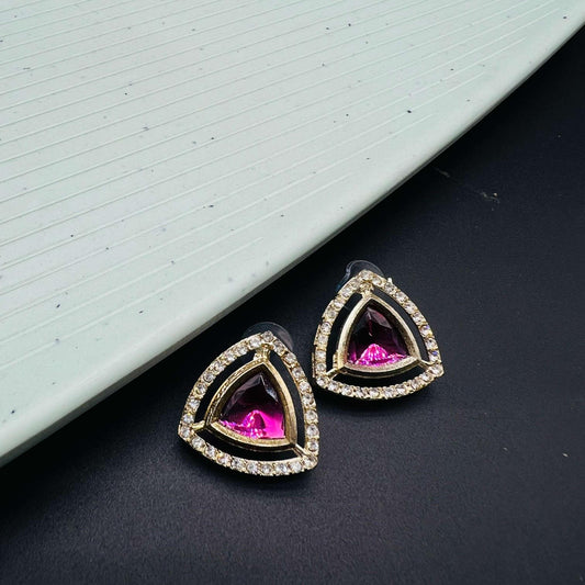 Prism Crystal Pink Rhinestone Earrings