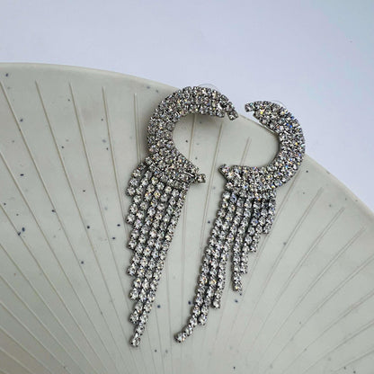 Radiant Rain Rhinestone Dangler Earrings