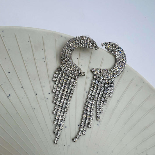 Radiant Rain Rhinestone Dangler Earrings