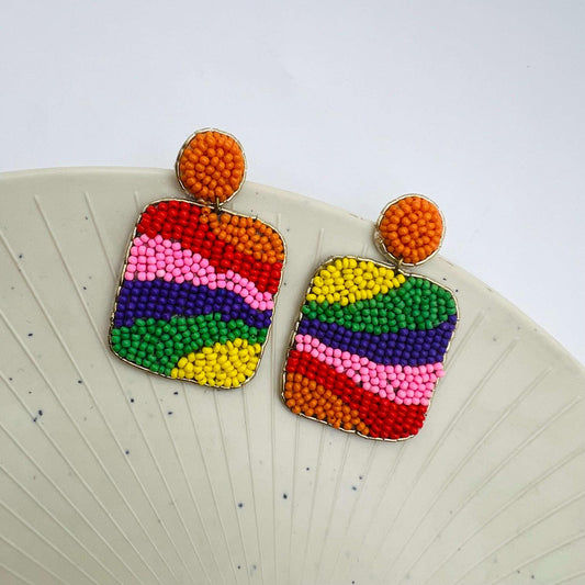 Beaded Bliss Handmade Beaded Drop Earrings