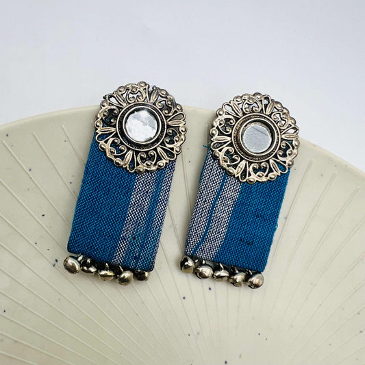 Handmade Fabric Mirror Geometric Earrings