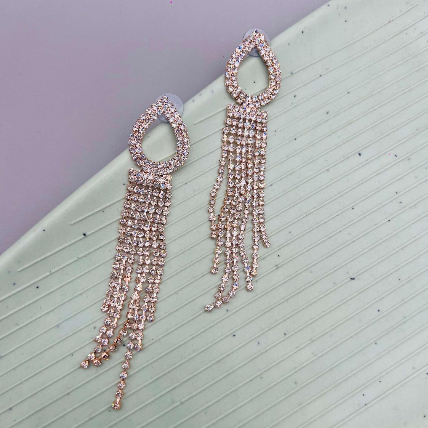 Linear Luxe Rhinestone Earrings