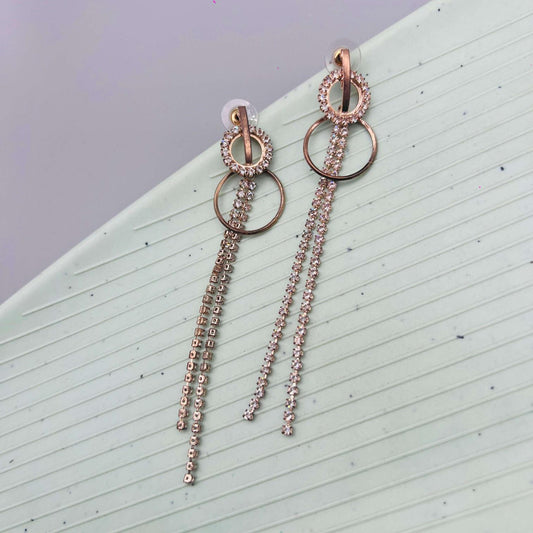 Liquid Gold Luster Rhinestone Earrings