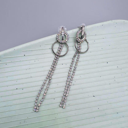 Liquid Silver Luster Party wear Drop Earrings