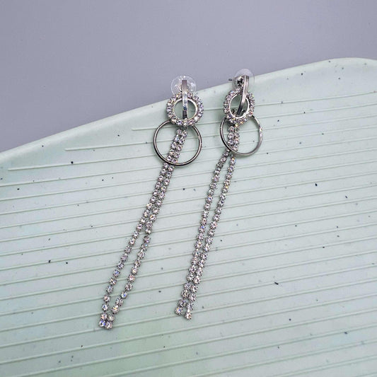Liquid Silver Luster Party wear Drop Earrings