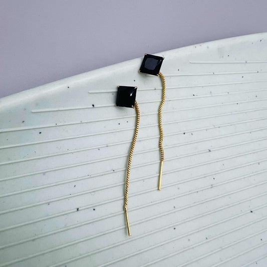 Black Statement Stem Earrings