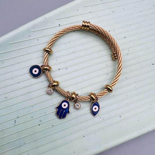 Golden Guardian Evil Eye Anti tarnish Adjustable Bracelet