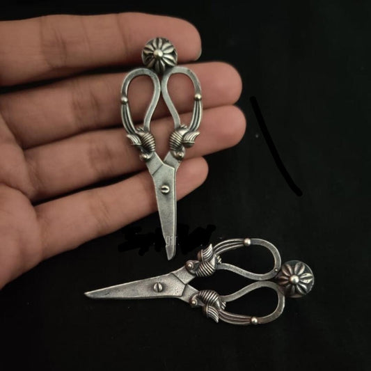 LARQ JEWELS Trending Antique Oxidised Scissor Shape Stud Earrings for women and girls