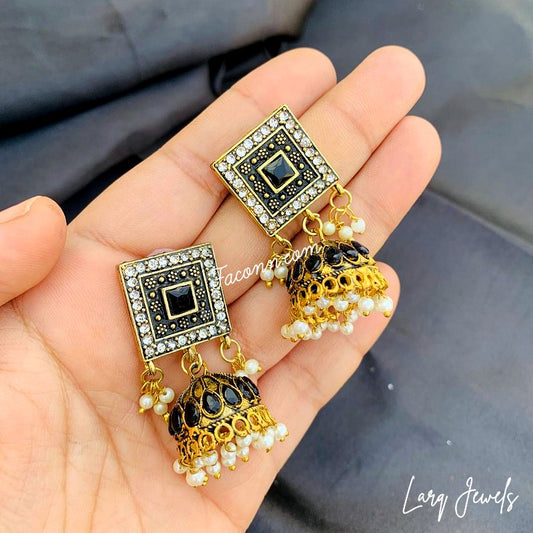 LARQ JEWELS Oxidized Gold Amethyst Jewellery Necklace