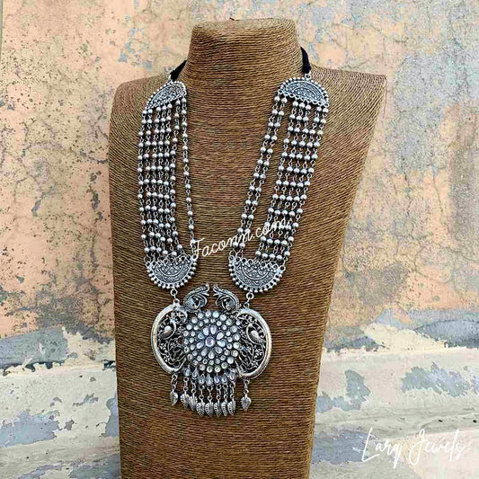 LARQ JEWELS Afghani Turkish Style Silver Mirror  Necklace