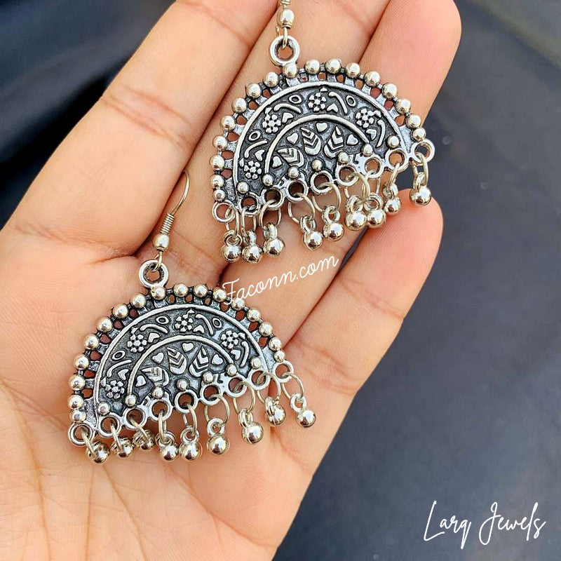 LARQ JEWELS Afghani Turkish Style Silver Mirror  Necklace