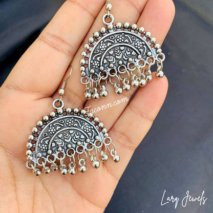 LARQ JEWELS Afghani Turkish Style Silver Mirror  Necklace