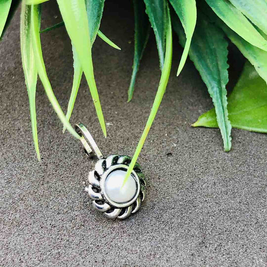 LARQ JEWELS Oxidised Silver Tribal Nose Pin, Clip On Nose Ring
