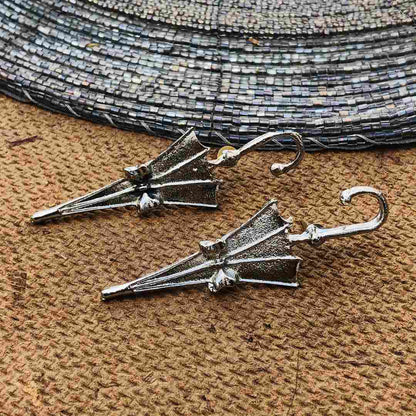 LARQ JEWELS Oxidized Silver Umbrella Western Stud Earrings For Women &amp; Girls