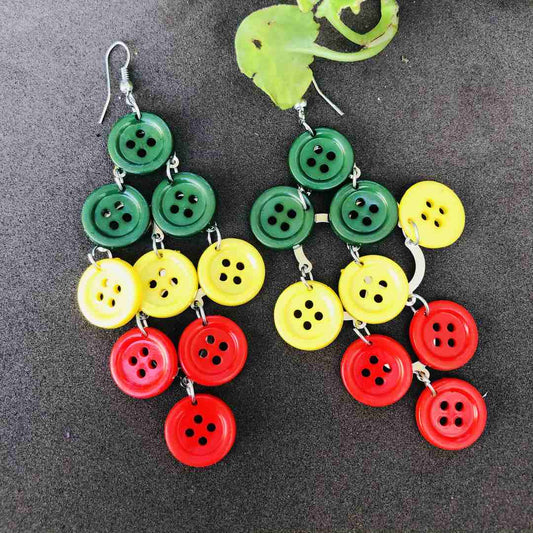 LARQ JEWELS Trendy Beautiful Button Western Unique Dangle Earrings for women &amp; Girls