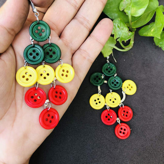 LARQ JEWELS Trendy Beautiful Button Western Unique Dangle Earrings for women &amp; Girls