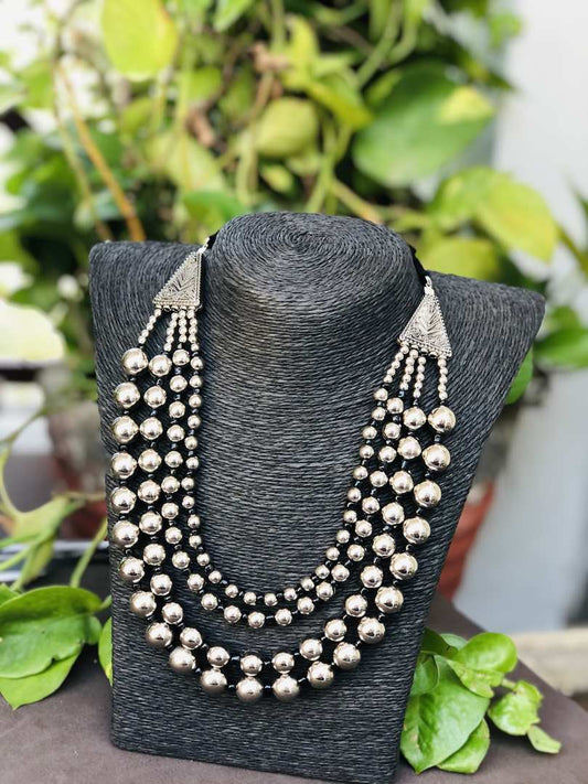 LARQ JEWELS Oxidised Handmade Crafted Beads Contemporary Necklace