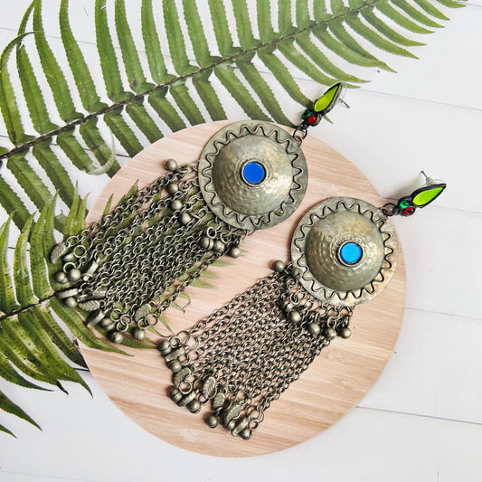 Afghani Drop Long Ghungroo Earring