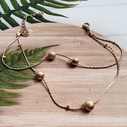 Multiple Ball Golden Chain Anklet-PAIR